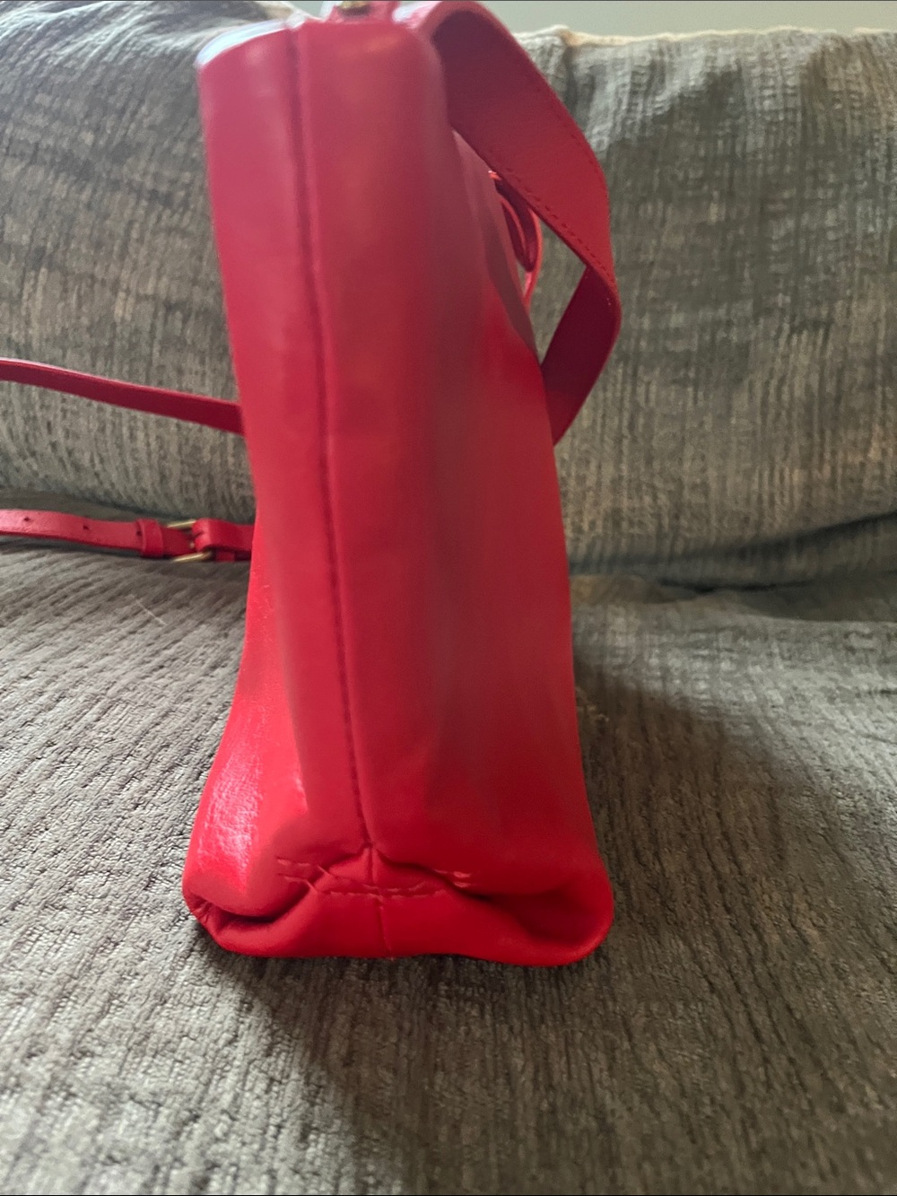 Red Leather Crossbody Bag - Women - Picture 7 of 9